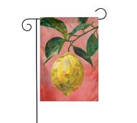 Bandiera da giardino in stile retrò con palla da discoteca e limoni, 30 x 45 cm, verticale, double face, decorazione per casa colonica, vacanze, esterni, bandiera da cortile