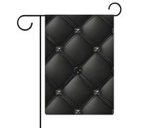 Bandiera da giardino in tela nera con bottoni a diamante per vacanze stagionali su entrambi i lati, 30,5 x 45,7 cm