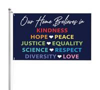Bandiera Da Giardino In This House We Believe Hate Has No Home Here Love Is Love Lgbt Pride Science Is Real Garden Flag Premium Bandiera Da Cortile Durevole Bandiere Decorative Per 90X150CM