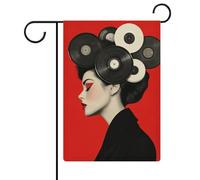 Bandiera da giardino in vinile con immagine di donna, per le vacanze stagionali, su entrambi i lati, 30,5 x 45,7 cm