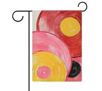 Bandiera da giardino in vinile, rosa, rosso, giallo, per vacanze stagionali, su entrambi i lati, 30,5 x 45,7 cm