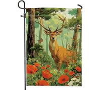Bandiera da giardino ispirata alla natura, fiori di papavero arancione, decorazione per esterni, decorazione per esterni su entrambi i lati, decorazione per la casa e il giardino autunnale, 30,5 x