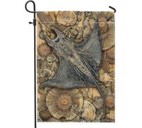 Bandiera da giardino ispirata all'oceano, striscione nautico con razza blu, decorazione per prato esterno su entrambi i lati, bandiera estiva a tema acquatico, 30,5 x 45,7 cm