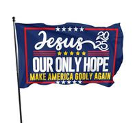 Bandiera da giardino Jesus 2025 Our Only Hope 4x6 Rendi di n l'America devota, striscione, bandiera cristiana di Cristo, arazzo per decorazioni esterne, senza asta portabandiera