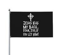 Bandiera Da Giardino Jesus Has My Back Your Too Bandierada Balcone Antivento Bandieradacortile Durevole Bandiere Decorative Per Esterno Festival Celebrazioni 90X152CM