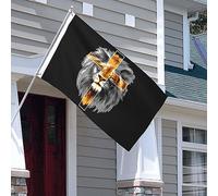 Bandiera Da Giardino Jesus Lion Bandiera Da Cortile Colore Vivido Garden Flag Durevole Bandiere Decorative Per Esterno Festival Feste 90X152CM