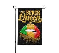 Bandiera da giardino Juneteenth Black Queen Black History Pride, piccole bandiere bifacciali per cortile, adatte per esterni o decorazioni da giardino, patio, 18x12 pollici