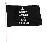 Bandiera Da Giardino Keep Calm And Do Yoga Garden Flag Lavabile Bandiera Da Cortile Durevole Bandiere Decorative Per Festival Feste Esterno 90X152CM
