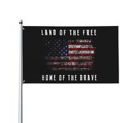 Bandiera Da Giardino Land Of The Free Home Of The Brave Black Bandiera Da Cortile Durevole Garden Flag Impermeabile Bandiere Decorative Per 90X152CM