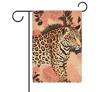 Bandiera da giardino leopardata a righe su entrambi i lati, 30,5 x 45,7 cm, bandiera verticale in lino, bandiere per casa durevoli per feste decorative esterne