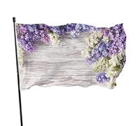 Bandiera Da Giardino Lilac Flowers Bouquet On Wood Bandiere Decorative Lavabile Bandiera Da Cortile Antivento Garden Flag Per Esterno Feste Festival 90X152CM
