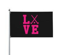 Bandiera Da Giardino Love Field Hockey Garden Flag Colore Vivido Bandiera Da Cortile Durevole Bandiere Decorative Per Feste Esterno Celebrazioni 90X152CM