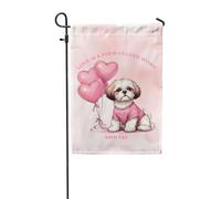 Bandiera Da Giardino Love Is A Four-Legged Word Shih Tzu Lion Dog Bandiere Decorative Colori Vivaci Bandiera Verticale Impermeabile Garden Flag Per Celebrazioni Festival Esterno 30X45CM
