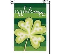 Bandiera da giardino Lucky Green Shamrocks St. Patrick’s Day Welcome