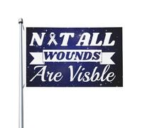Bandiera Da Giardino Lung Awareness Not All Wounds Are Visible Bandiere Decorative Durevole Bandiera Da Cortile Impermeabile Garden Flag Per Feste Celebrazioni Festival 90X152CM