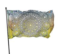 Bandiera da Giardino Mandala Etnica Cultura Zen Chakra Bandiera Boho Bandiera in Poliestere con 2 Occhielli in Ottone Striscione Colore Vivido e Resistente allo sbiadimento Bandiera da Giardino Decora