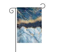 Bandiera da giardino Marmo Blu Navy Stampe miste Bandiere decorative principalmente per patii, giardini, vasi da fiori, terrazza, balcone. 30,5 x 45,7 cm