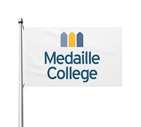 Bandiera Da Giardino Medaille College Logo Bandiere Decorative Antivento Bandiera Da Cortile Lavabile Garden Flag Per Feste Celebrazioni Festival 90X152CM
