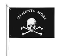 Bandiera Da Giardino Memento Mori Skull Bandiere Decorative Antivento Bandiera Da Cortile Durevole Garden Flag Per Feste Celebrazioni Esterno 90X152CM