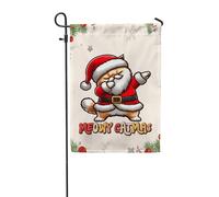 Bandiera Da Giardino Meowy Catmas Merry Christmas Xmas Noel Santa Hat Cat Dabbing Garden Flag Impermeabile Bandiere Decorative Colori Vivaci Bandiera Verticale Per Feste Festival 30X45CM