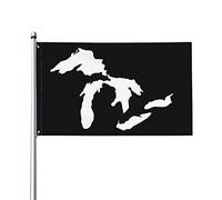 Bandiera Da Giardino Michigan Great Lakes State Map Bandiera Verticale Durevole Bandiera Da Cortile Colore Vivido Bandiere Decorative Per Esterno Festival Celebrazioni 90X152CM