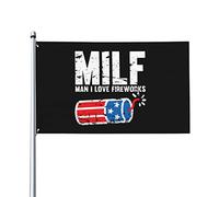 Bandiera Da Giardino Milf Man I Love Fireworks Bandiere Decorative Lavabile Bandiera Da Cortile Durevole Garden Flag Per Festival Feste Esterno 90X152CM