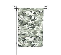 Bandiera da giardino mimetica bianca 30,5 x 45,7 cm, per primavera, estate, autunno, inverno, bandiere stagionali su entrambi i lati, bandiere per le vacanze, per esterni e interni, per decorazioni