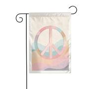 Bandiera da giardino minimalista con segno della pace su entrambi i lati, verticale, 30 x 45 cm, decorazione per esterni