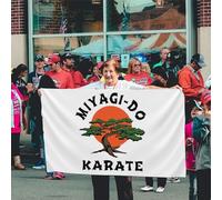Bandiera Da Giardino Miyagi Do Karate Garden Flag Colore Vivido Bandiera Da Cortile Durevole Bandiere Decorative Per Festival Esterno Celebrazioni 90X152CM
