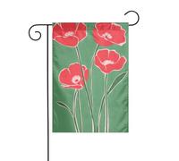 Bandiera da giardino moderna della metà del secolo rosa con fiori selvatici 30 x 45 cm verticale su entrambi i lati per case coloniche decorazioni esterne bandiera cortile