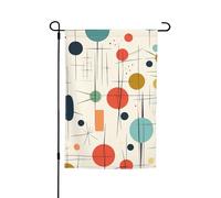 Bandiera da giardino moderna della metà del secolo su entrambi i lati della fattoria della fattoria bandiera del cortile 30,5 x 45,7 cm banner stagionale all'aperto per primavera estate prato portico