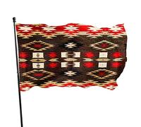 Bandiera da Giardino Motivi Marroni Nativi Americani Navajo Tribale Rosso Bandiera del Sud-Ovest Poliestere con 2 Occhielli in Ottone Striscione Colore Vivido e Resistente allo sbiadimento Bandiera da