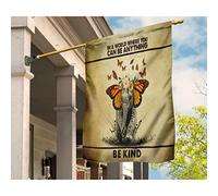 Bandiera Da Giardino Multicolore Bandiera Da Cortile Divertente Bandiere All'Aperto Decorazione Per Interni Giardino Farfalle Elefante Sii Gentile Disegno Puoi Essere Qualsiasi Cosa M