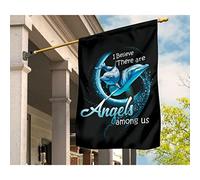 Bandiera Da Giardino Multicolore Bandiera Da Cortile Durevole Bandiere Pirati Decorazione Per Cortile Camera Da Letto Giardino Arte Del Delfino Che Nuota Credo Che Ci Sia Un Memoriale Di Angeli M