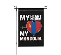 Bandiera Da Giardino My Heart My Country My Mongolia Bandiere Decorative Lavabile Bandiera Verticale Premium Garden Flag Per Feste Celebrazioni Festival 30X45CM