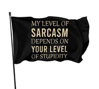 Bandiera Da Giardino My Level Of Sarcasm Depends On Your Level Of Stupidity Garden Flag Lavabile Bandiera Da Cortile Durevole Bandiere Decorative Per Esterno Festival Feste 90X152CM