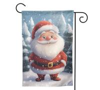 Bandiera da giardino natalizia con Babbo Natale B - Bandiere da giardino 30,5 x 45,7 cm, su entrambi i lati, piccole bandiere da giardino per esterni, decorazione per la casa e per esterni