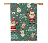 Bandiera da giardino natalizia con Babbo Natale, bandiera verde per le vacanze, bandiera da cortile in iuta su entrambi i lati, per decorazione esterna del prato, 71 x 101 cm