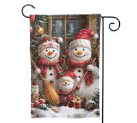 Bandiera da giardino natalizia con pupazzo di neve, 28 x 40 cm, su entrambi i lati, piccole bandiere da giardino per esterni, decorazione per la casa e per esterni
