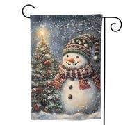 Bandiera da giardino natalizia con pupazzo di neve, 30,5 x 45,7 cm, su entrambi i lati, piccole bandiere da giardino per esterni, decorazione per la casa e per esterni