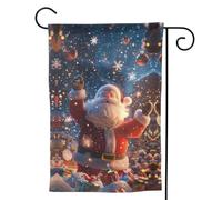 Bandiera da giardino natalizia vivace con Babbo Natale, 71 x 102 cm, doppia faccia, piccole bandiere da giardino per esterni, decorazione per la casa e per esterni