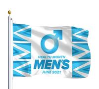 Bandiera Da Giardino National Men'S Health Month In June Bandiere Decorative Antivento Bandiera Da Cortile Premium Garden Flag Per Celebrazioni Festival Feste 90X152CM