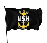 Bandiera Da Giardino Navy Rank E-9 Master Chief Petty Officer Insignia Bandiere Decorative Durevole Bandiera Da Cortile Antivento Garden Flag Per Feste Celebrazioni Festival 90X152CM