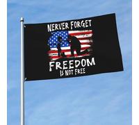 Bandiera Da Giardino Nerver Forget Freedom Is Not Free Memorial Day Bandierada Balcone Durevole Bandiere Decorative Colore Vivido Bandieradacortile Per Esterno Celebrazioni Feste 90X152CM