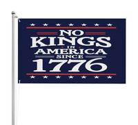 Bandiera da giardino "Nessun re in America dal 1776", 3x5 piedi, antifascismo, democrazia, protesta, 3 strati, banner bifacciale, cartelli da giardino