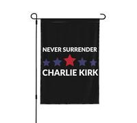 Bandiera da giardino "Never Surrender Charlie Kirk", striscioni verticali bifacciali per esterni, decorazione per feste, cortile, casa, 12,5"x18"