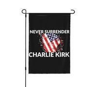 Bandiera da giardino "Never Surrender Charlie Kirk", striscioni verticali bifacciali per esterni, decorazione per feste, cortile, casa, 28"x40"