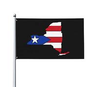 Bandiera Da Giardino New York Puerto Rico Map Bandiere Decorative Antivento Bandiera Da Cortile Premium Garden Flag Per Celebrazioni Feste Esterno 90X152CM