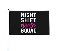Bandiera Da Giardino Night Shift Nurse Squad Bandiere Decorative Antivento Bandiera Da Cortile Lavabile Garden Flag Per Feste Celebrazioni Festival 90X152CM