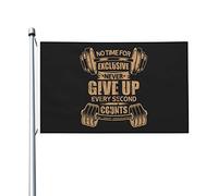 Bandiera Da Giardino No Time For Exclusives Never Give Up Every Second Counts Garden Flag Colore Vivido Bandiera Da Cortile Impermeabile Bandiere Decorative Per Feste Festival 90X152CM